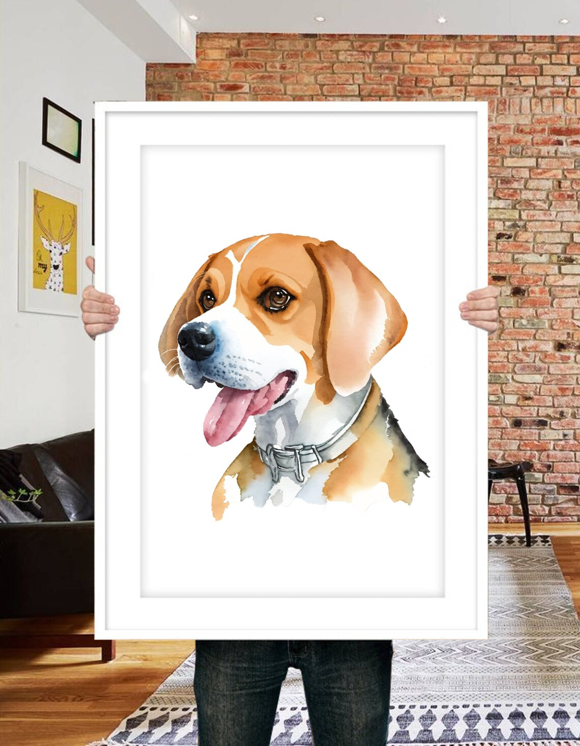 Custom Dog Portrait Watercolor Pet Memorial Gift - Image 5