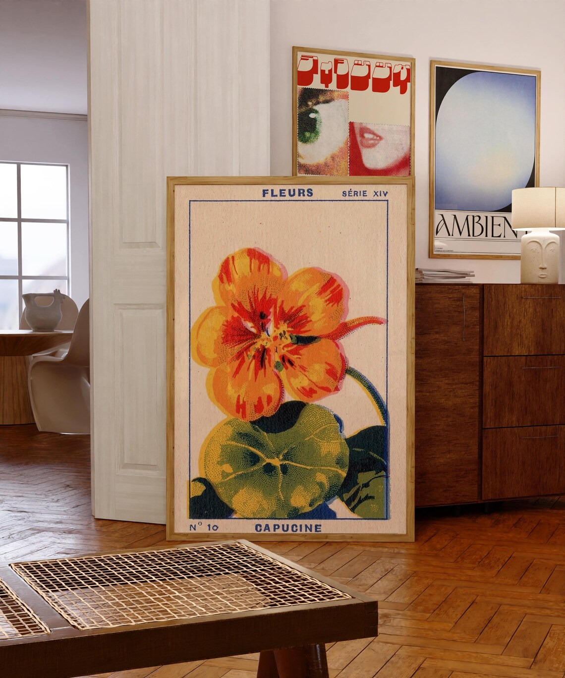 Vintage Capucine Flower Botanical Illustration Print - Image 2