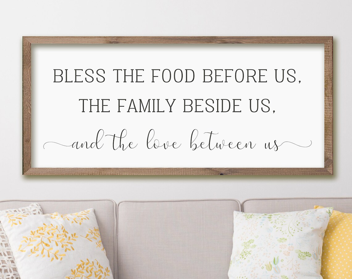 Bless the Food Before Us Dining Room Sign, Wood Sign