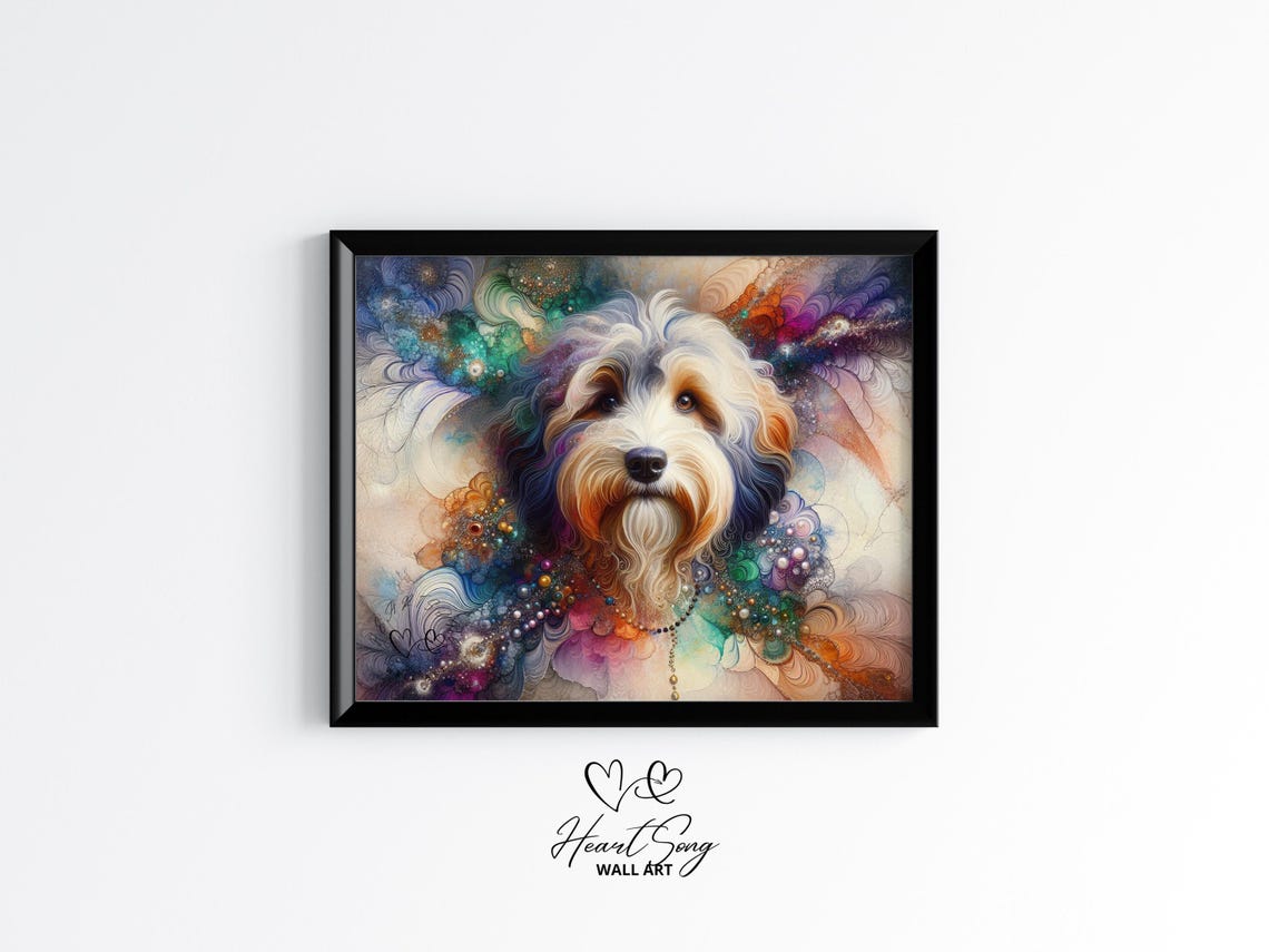 Havanese Dog Painting Rustic Abstract Wall Art With Rich Alcohol Inkinspired Texture For Modern Decor Lovers 890