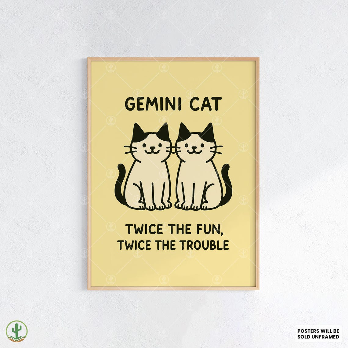 Gemini Cat Twice The Fun Twice The Trouble Twin Kittens Poster