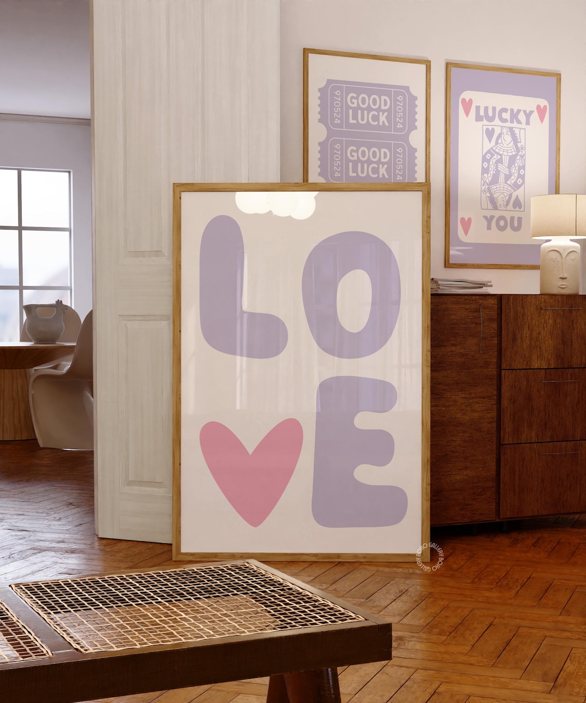 Love Print, Preppy Danish Pastel Art Print