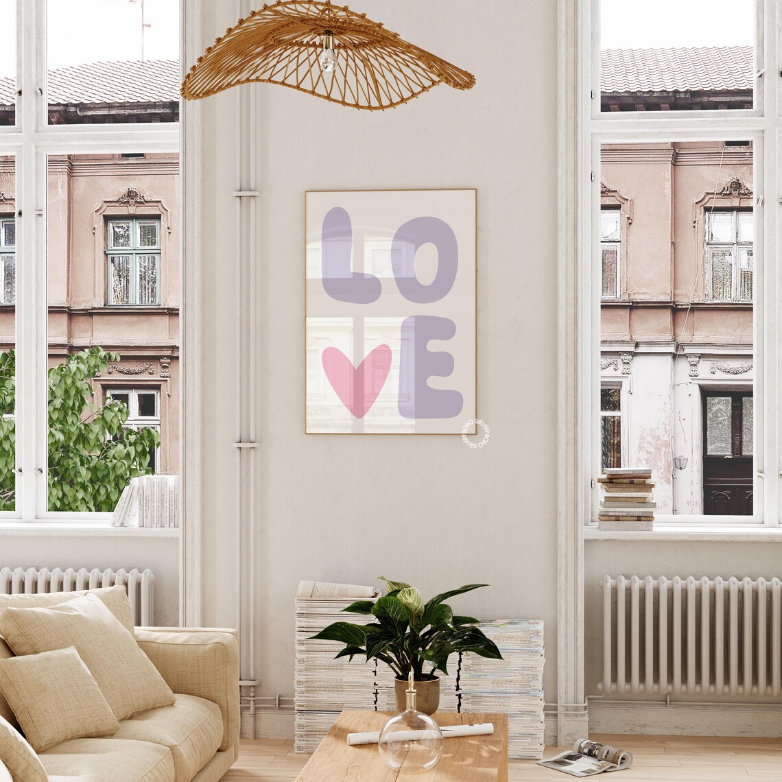 Love Print, Preppy Danish Pastel Art Print - Image 3