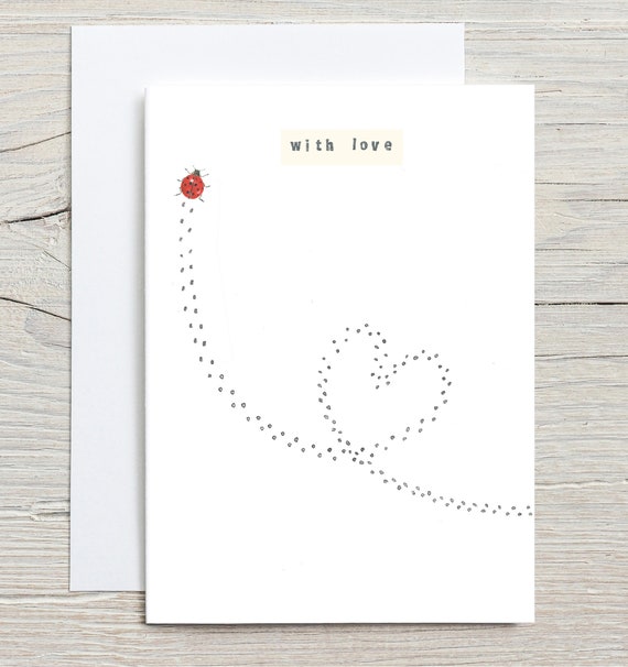 Ladybird Card Ladybird Birthday Card Love Card Ladybird Painting Ladybug Card With Love Card Insect Card