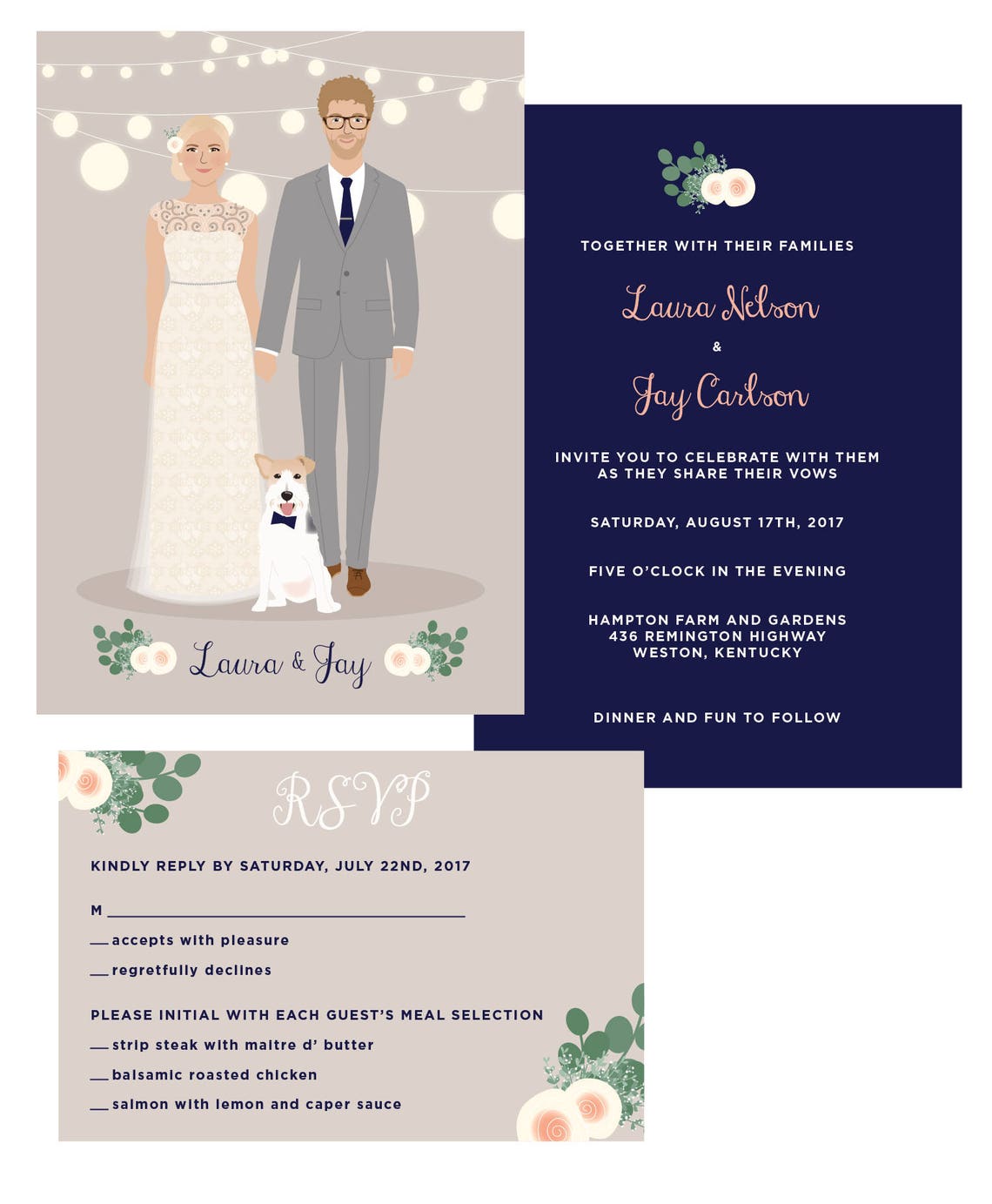 Portrait Wedding Invitation - Custom - Image 3