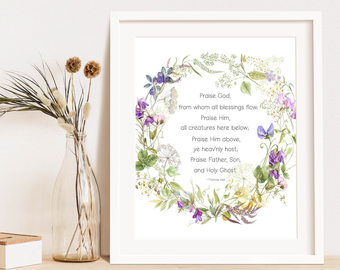 Praise God From Whom All Blessings Flow Doxology Wildflower Poster - Image 3