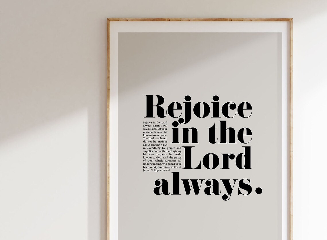 Philippians 4:7 Rejoice In The Lord Always Scripture Print - Image 3