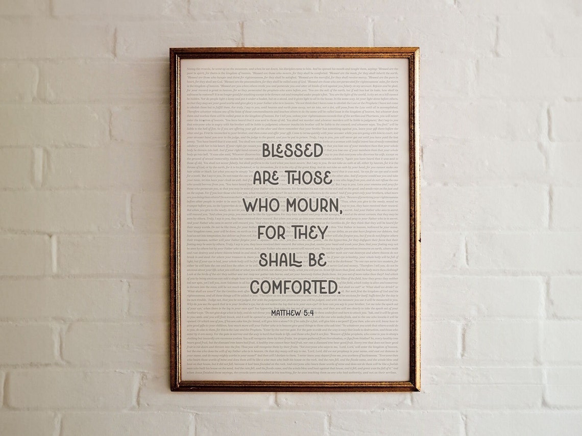 Matthew 5 4 Blessed Are Those Who Mourn Comforting Scripture Poster - Image 5