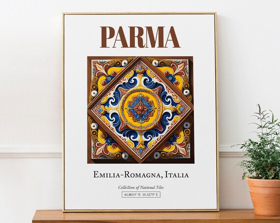 Parma Emilia-Romagna Italy Minimalist Maiolica Poster