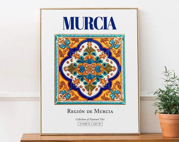 Murcia Region Spain Folk Traditional Tile Poster