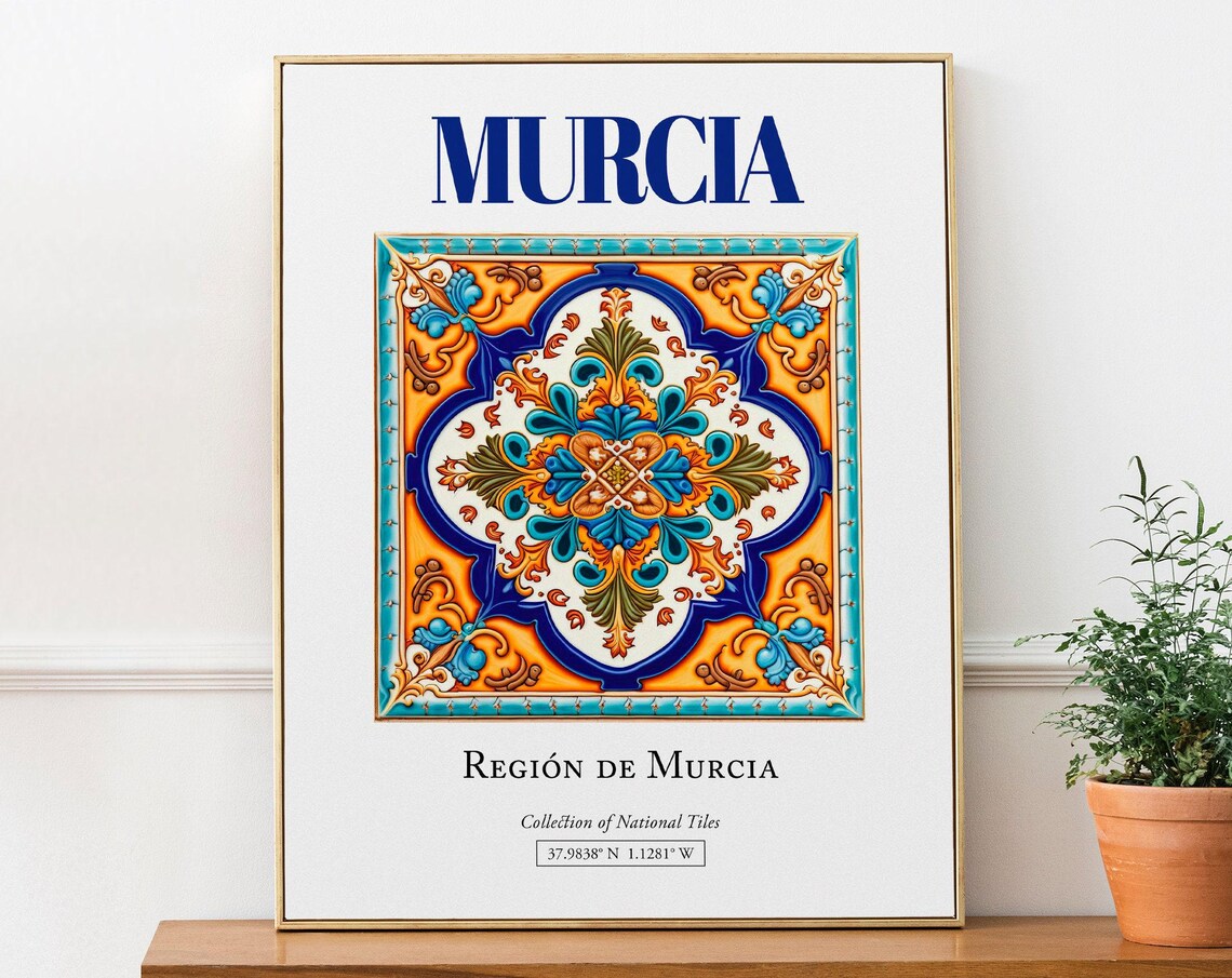 Murcia Region Spain Folk Traditional Tile Poster