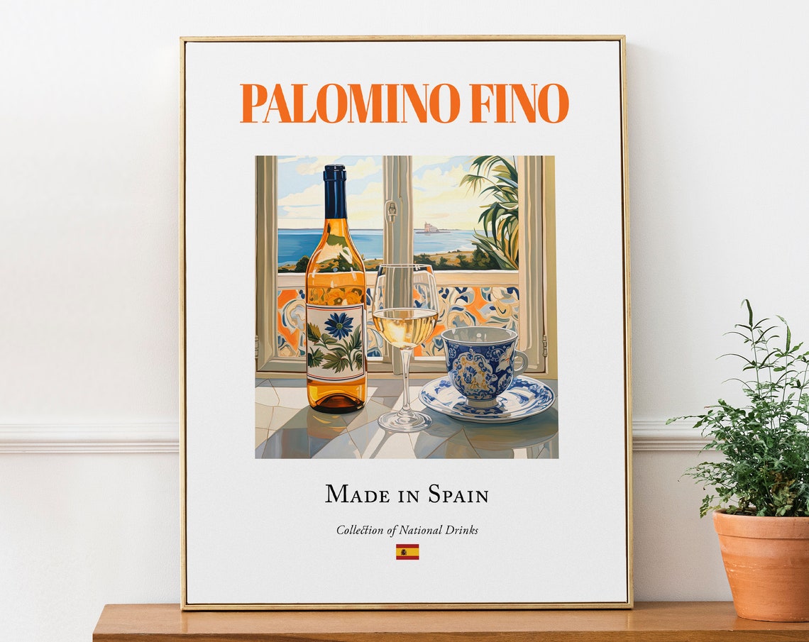 Palomino Fino Maiolica Tile Poster, Cadiz Beverage