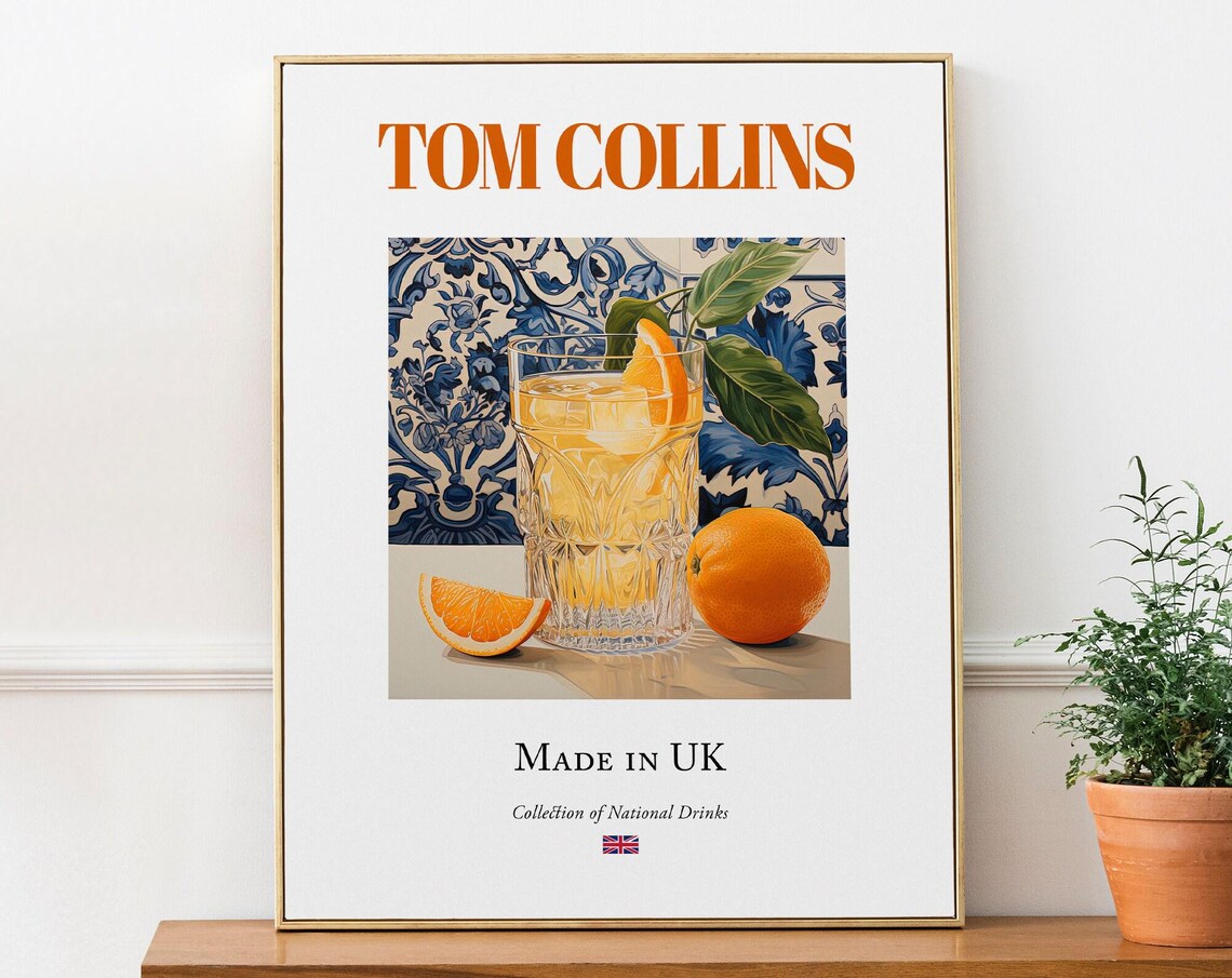 Tom Collins On Maiolica Tile, Kitchen Bar Art Print