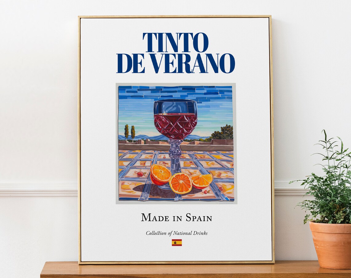 Tinto De Verano, Spanish Traditional Beverage Poster