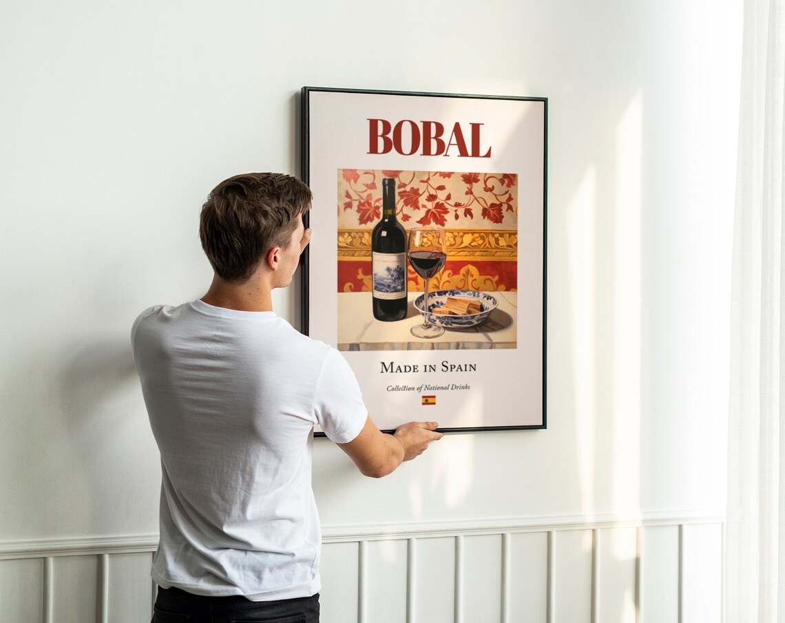 Bobal on Maiolica Tile, Valencian Beverage Poster - Image 3