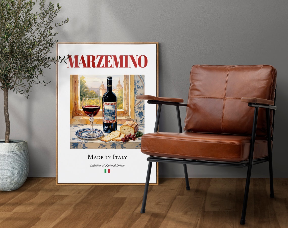 Marzemino on Maiolica Tile, Italian Beverage Poster - Image 4