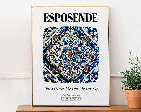 Esposende, Portugal Traditional Tile Pattern Art Print
