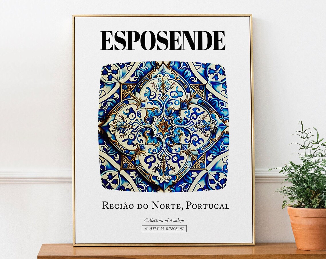Esposende, Portugal Traditional Tile Pattern Art Print