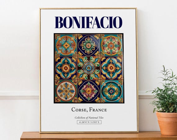 Bonifacio Corse France Folk Traditional Travel Poster