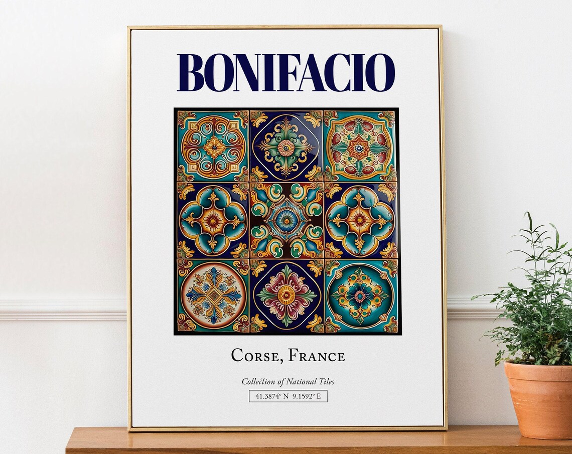 Bonifacio Corse France Folk Traditional Travel Poster