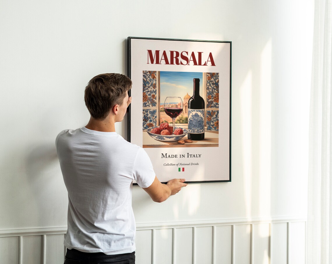 Marsala On Maiolica Tile, Italian Beverage Poster - Image 3