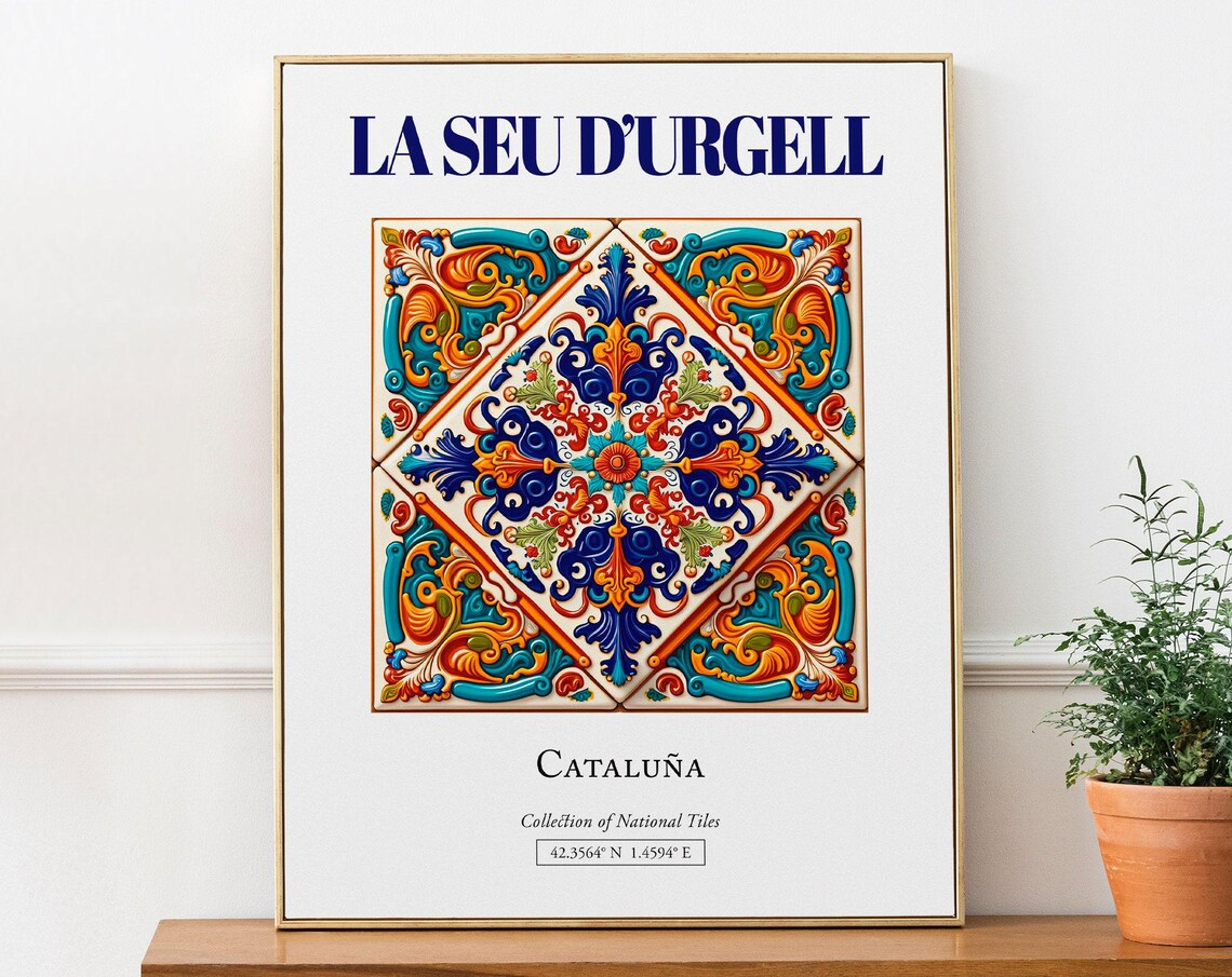 La Seu D'Urgell, Catalonia Spain Travel Poster