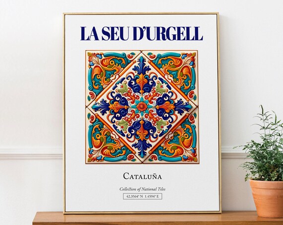 La Seu D'Urgell, Catalonia Spain Travel Poster