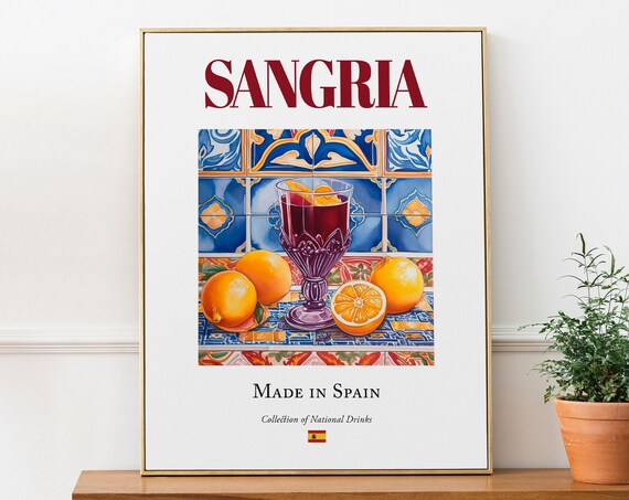 Sangria On Maiolica Tile, Spanish Beverage Poster Print