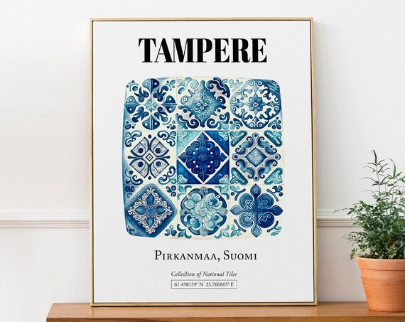 Tampere Pirkanmaa Finland Traditional Tile Pattern Art Print