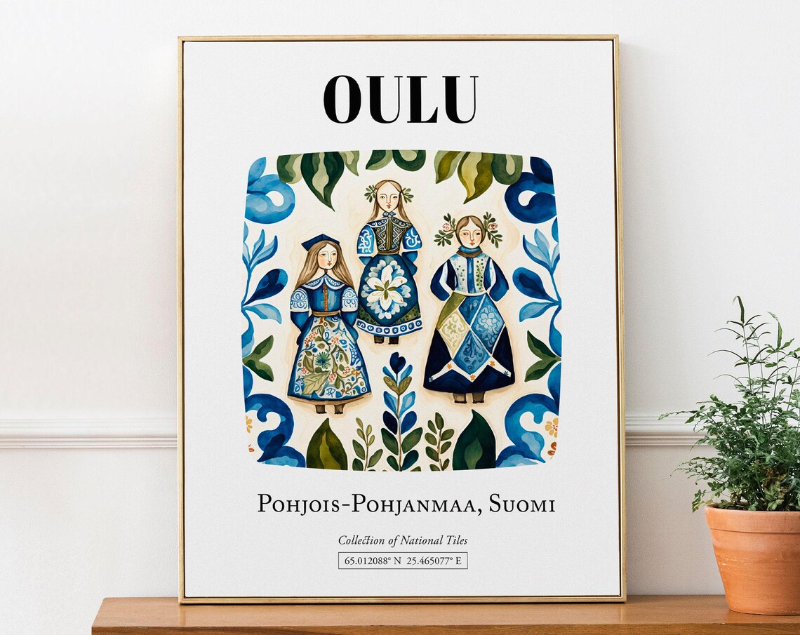 Oulu Pohjoispohjanmaa Finland Travel Poster
