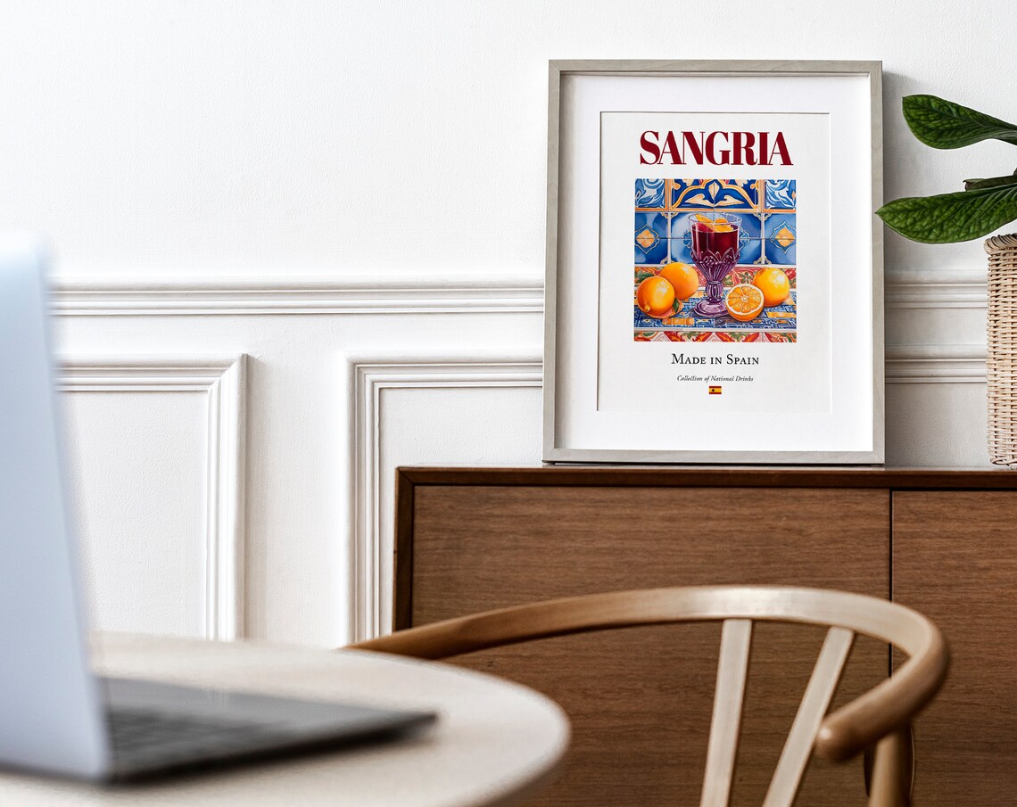 Sangria On Maiolica Tile, Spanish Beverage Poster Print - Image 4