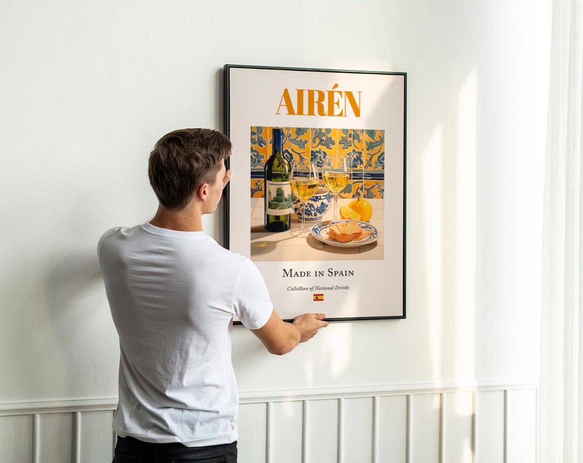 Airn Wine on Maiolica Tile, Castilla La Mancha Art Print - Image 3