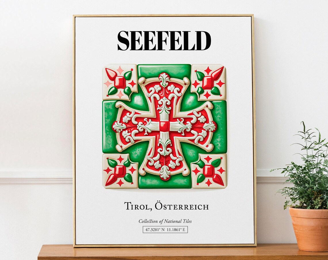 Seefeld Tirol Austria Traditional Tile Pattern Poster