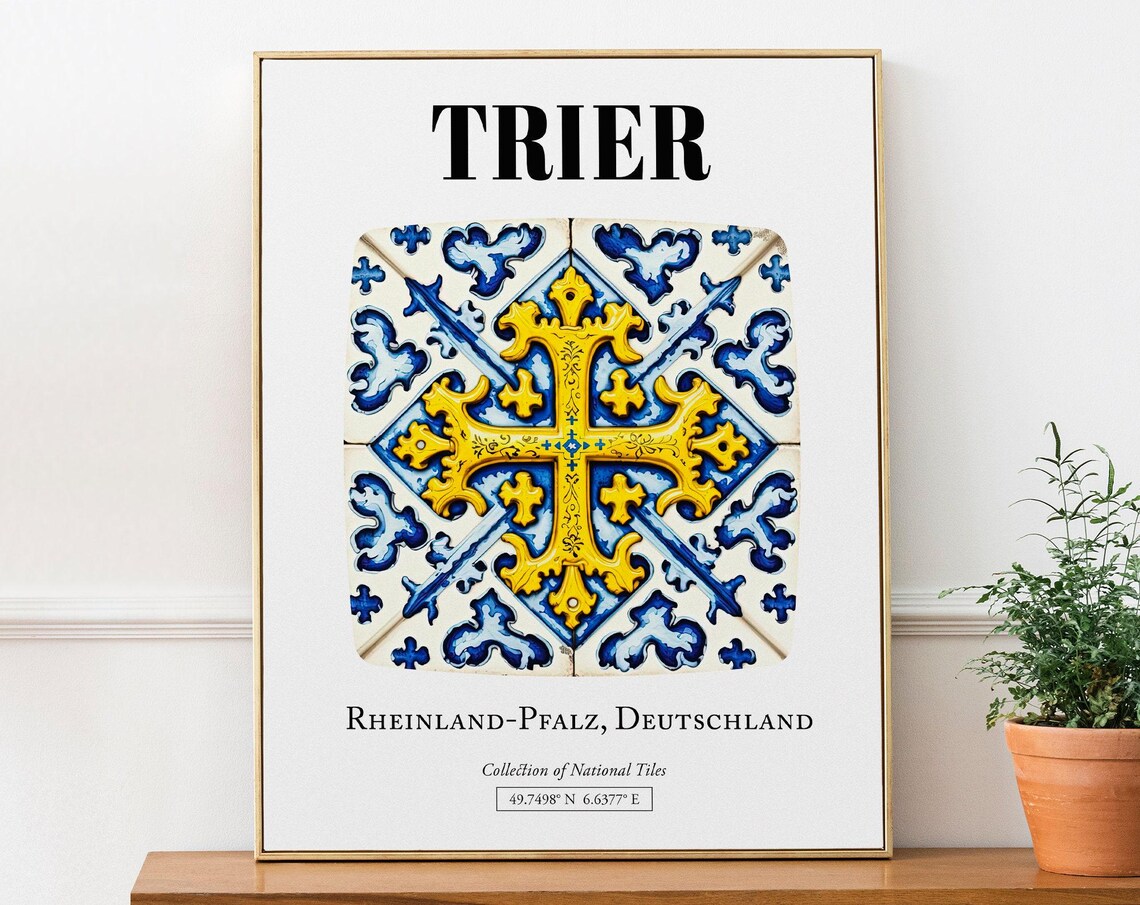 Trier Rheinland Pfalz Deutschland Traditional Tile Pattern Art Poster