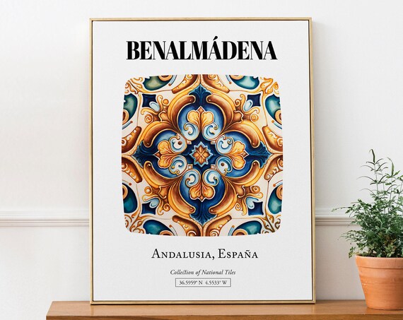 Benalmdena Coastal Tile Beauty Travel Poster