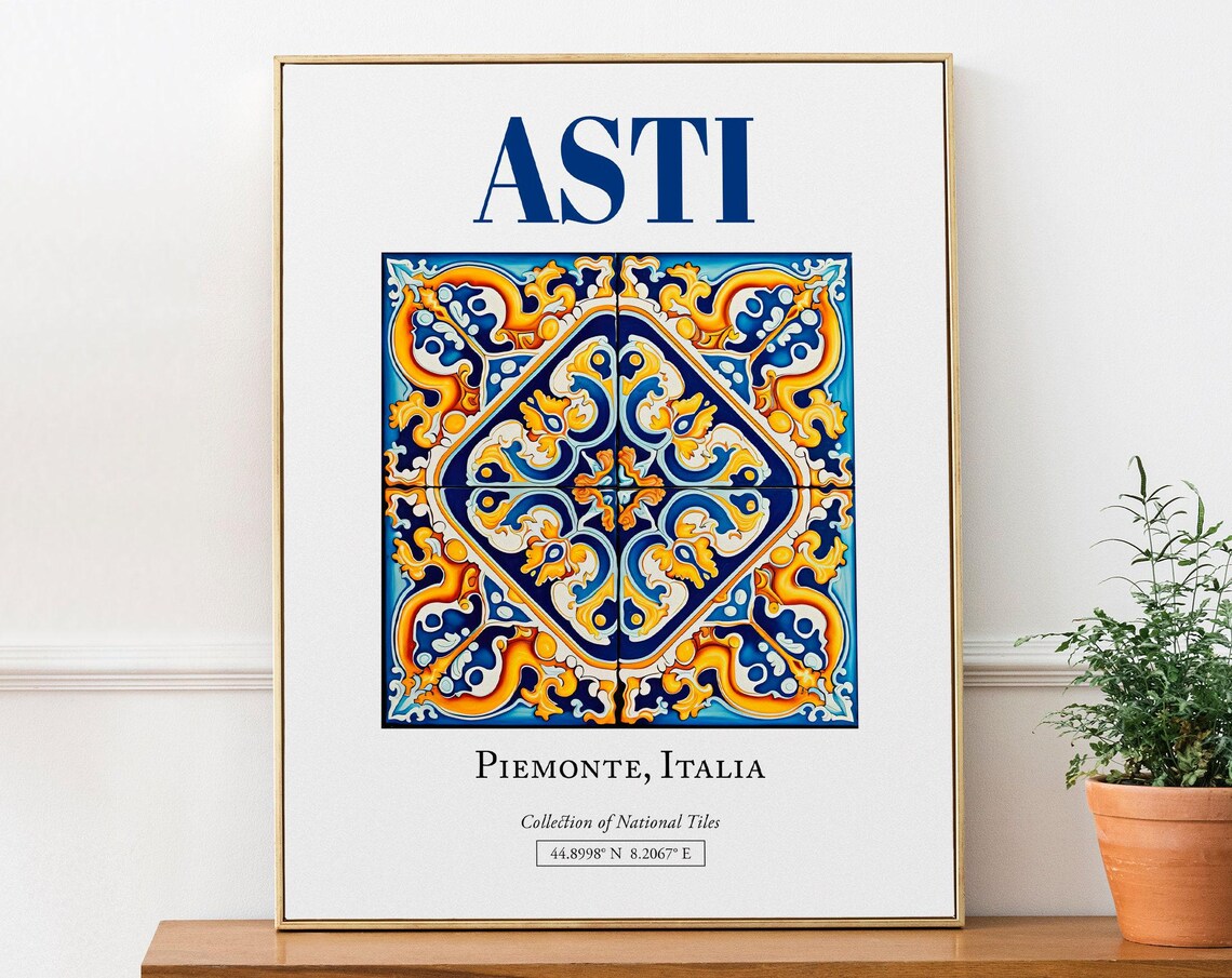 Asti Piemonte Italy Folk Maiolica Tile Art Print