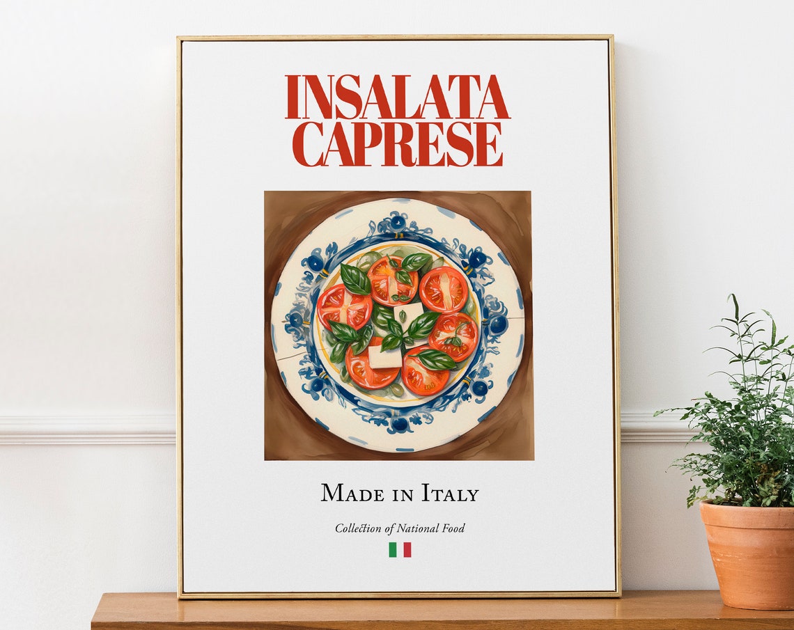 Insalata Caprese on Maiolica Tile Plate Art Print