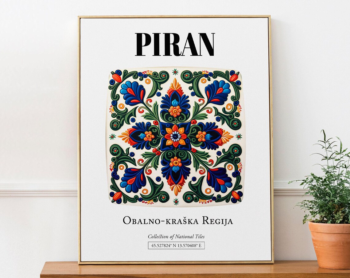 Piran Traditional Tile Pattern, Slovenia Art Print