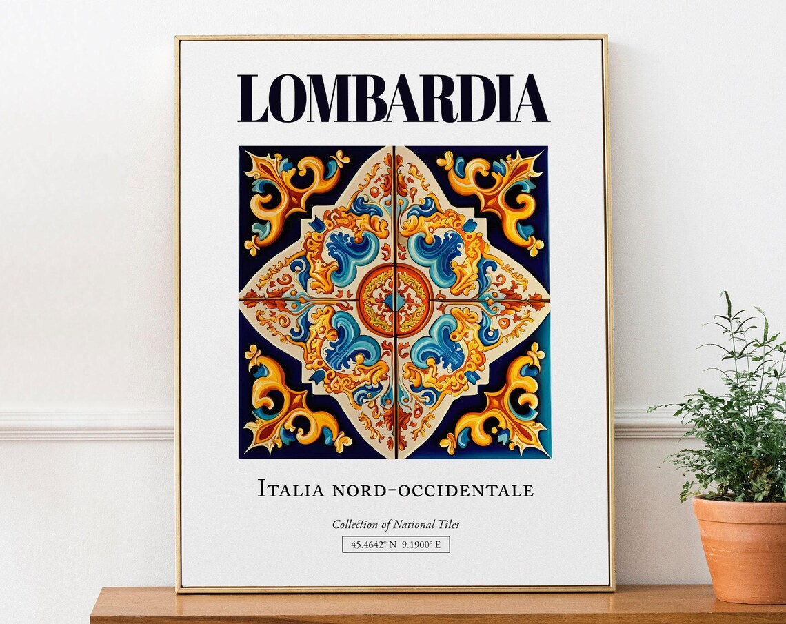 Lombardia Lombardy Italia Nordoccidentale Travel Poster