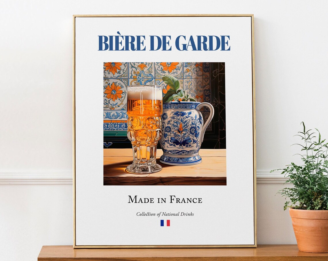 Bire De Garde on Maiolica Tile, French Beverage Print