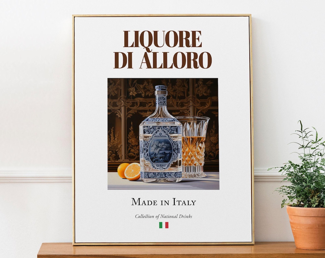 Liquore Di Alloro On Maiolica Tile, Italian Beverage Poster