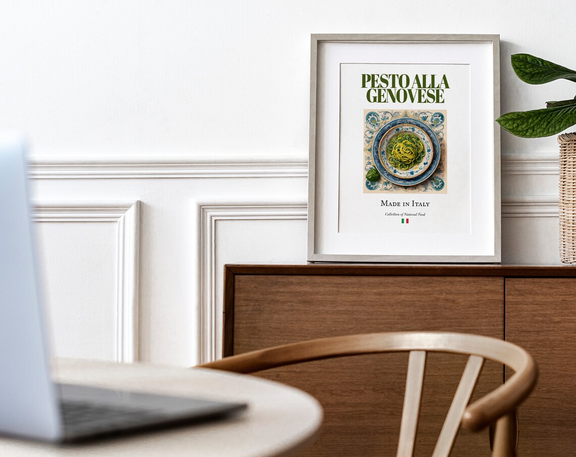 Pesto Alla Genovese, Traditional Italian Food Art Print - Image 4