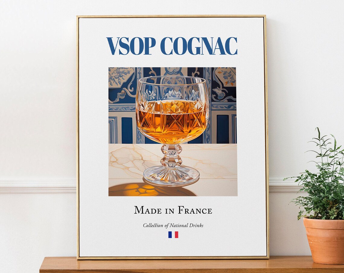 VSOP Cognac on Maiolica Tile, Kitchen Bar Art Print