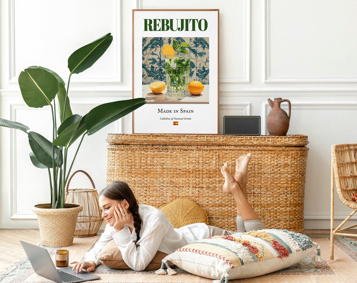 Rebujito On Maiolica Tile, Spanish Beverage Poster - Image 2