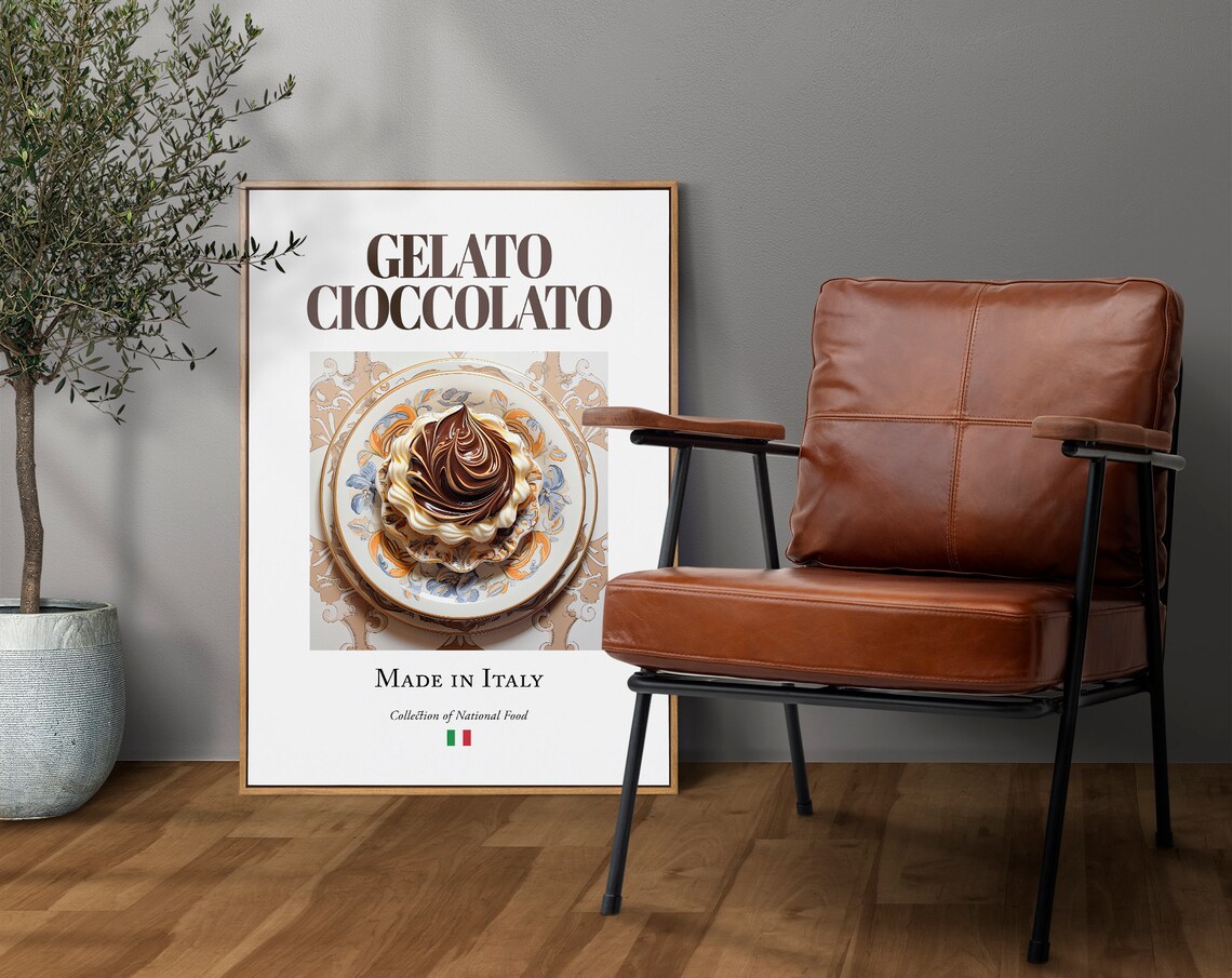 Gelato Cioccolato Maiolica Tile Plate, Italian Food Art Print - Image 4