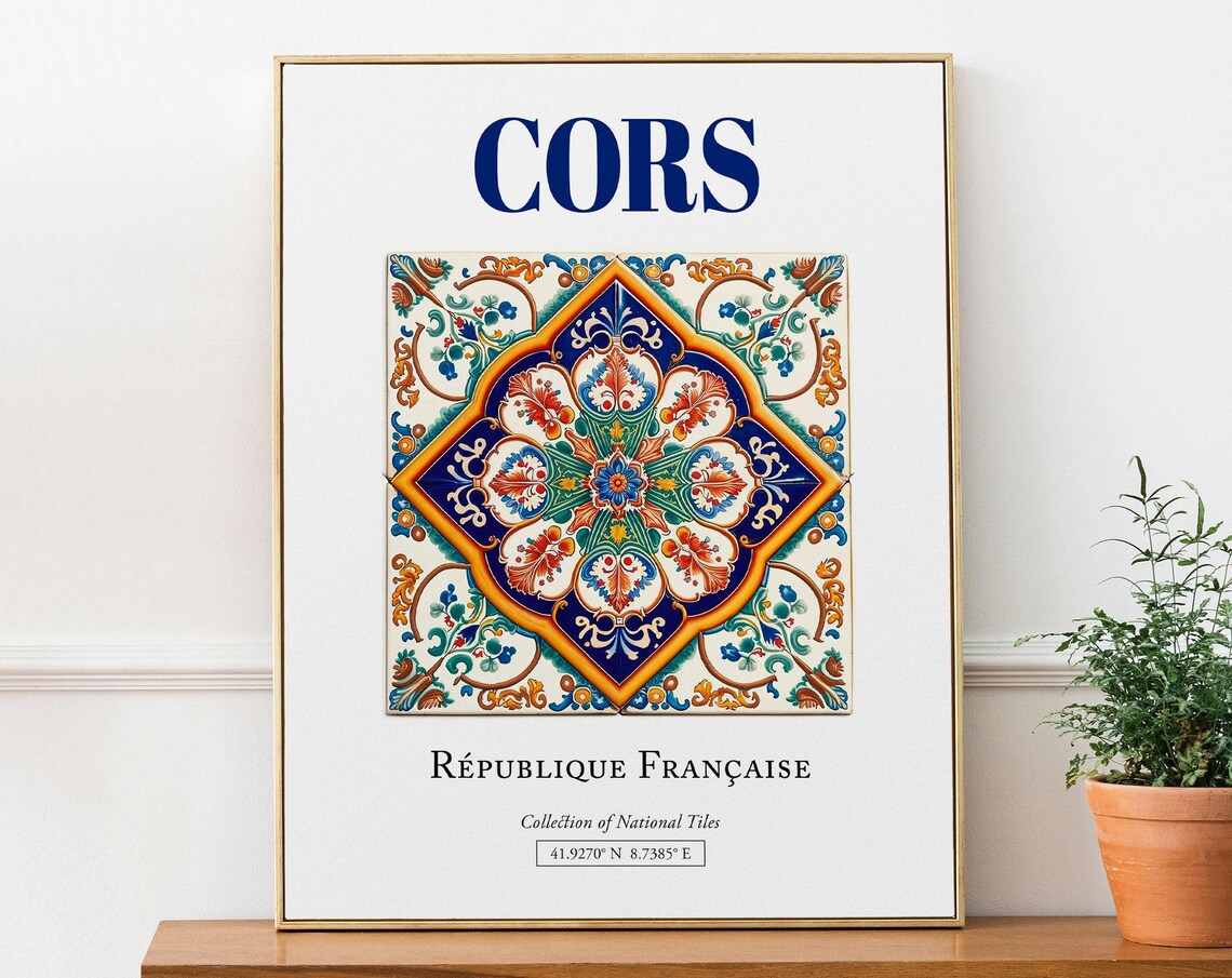 Cors France Traditional Tile Decor Art Print