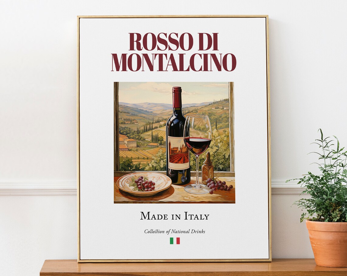 Rosso Di Montalcino on Maiolica Tile, Poster Print