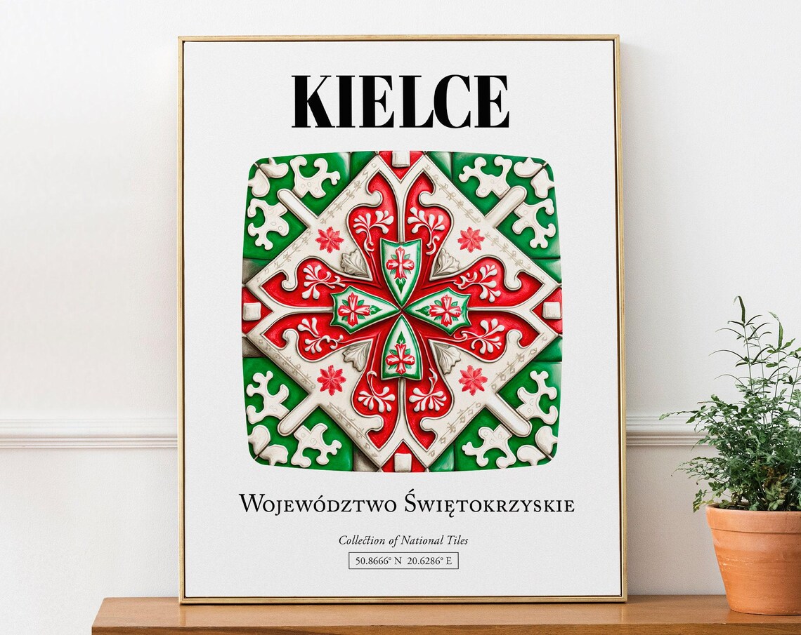 Kielce Traditional Tile Pattern Poster Print