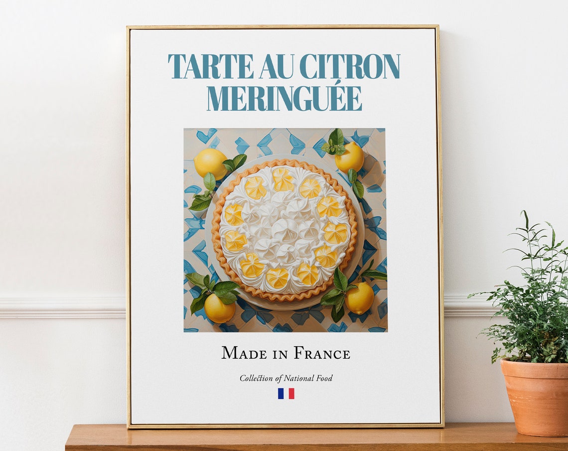 Lemon Meringue Pie on Maiolica Tile, French Art Print
