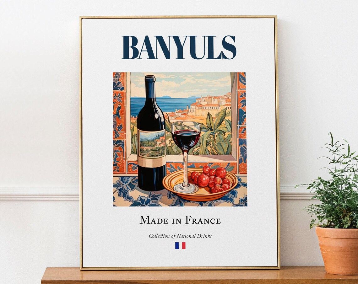 Banyuls Wine On Maiolica Tile, Bar Wall Art Print